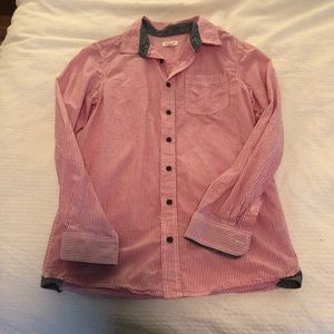Boys pink striped button down